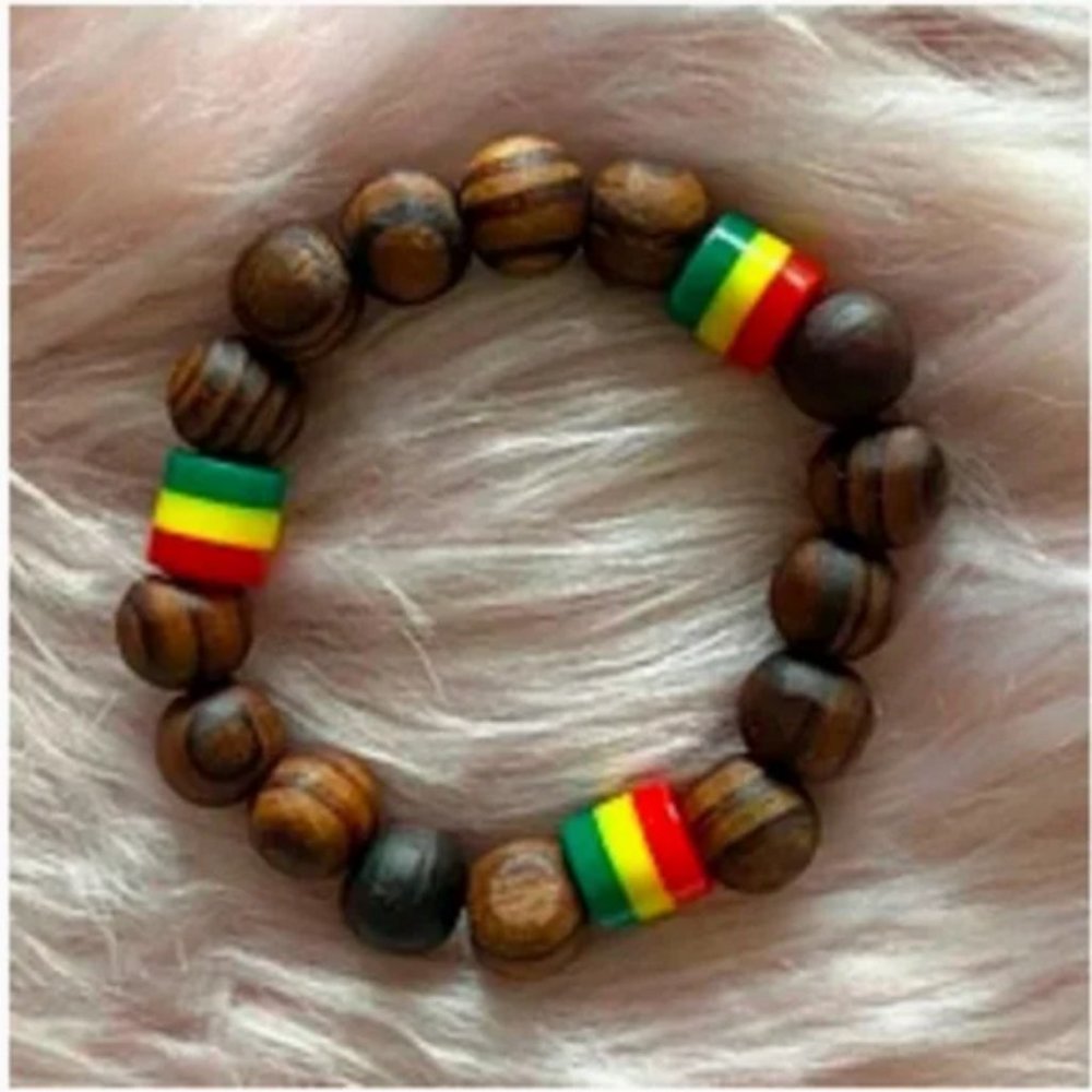 Rasta Bead Bracelet - Brown (Unisex)